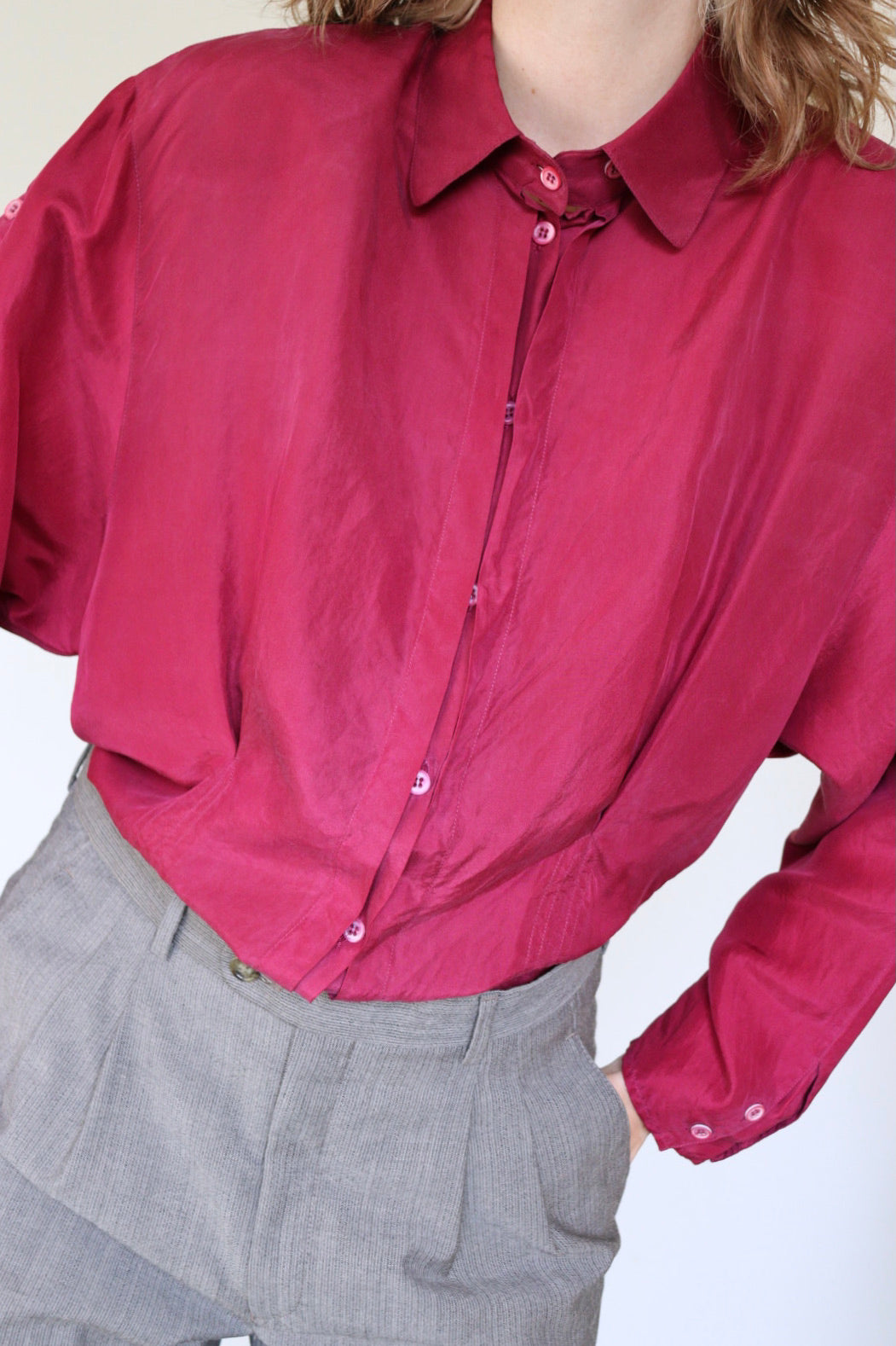 The Pink Lady - silk blouse - S up to L