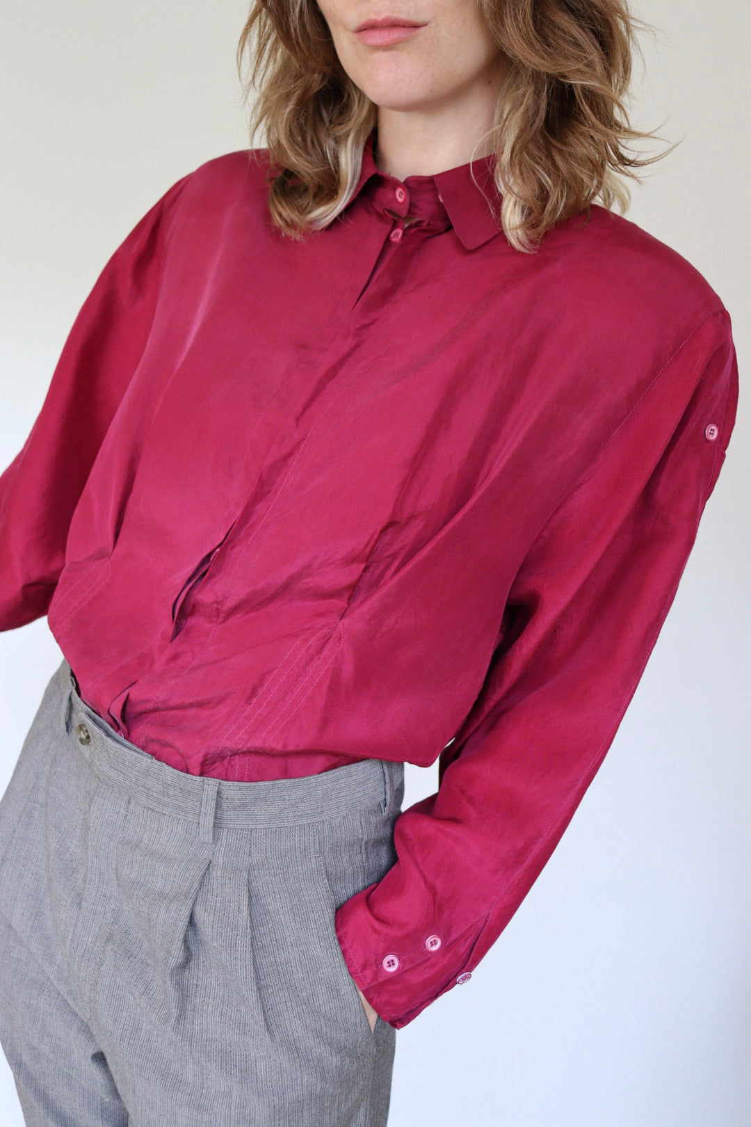 The Pink Lady - silk blouse - S up to L