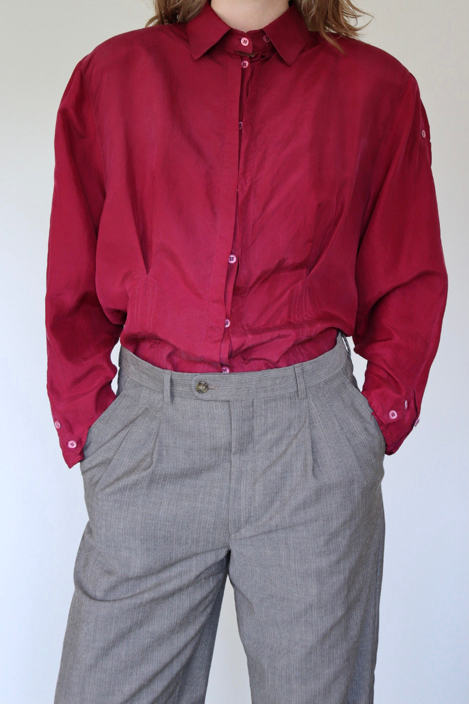 The Pink Lady - silk blouse - S up to L