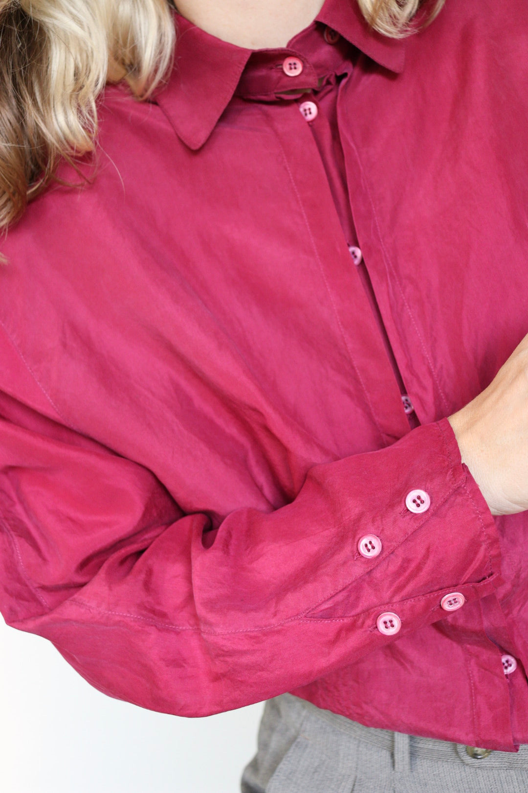 The Pink Lady - silk blouse - S up to L