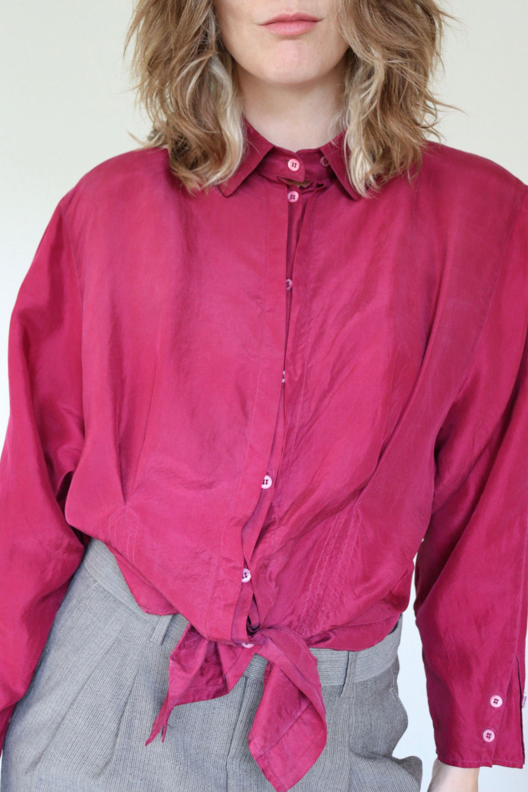 The Pink Lady - silk blouse - S up to L