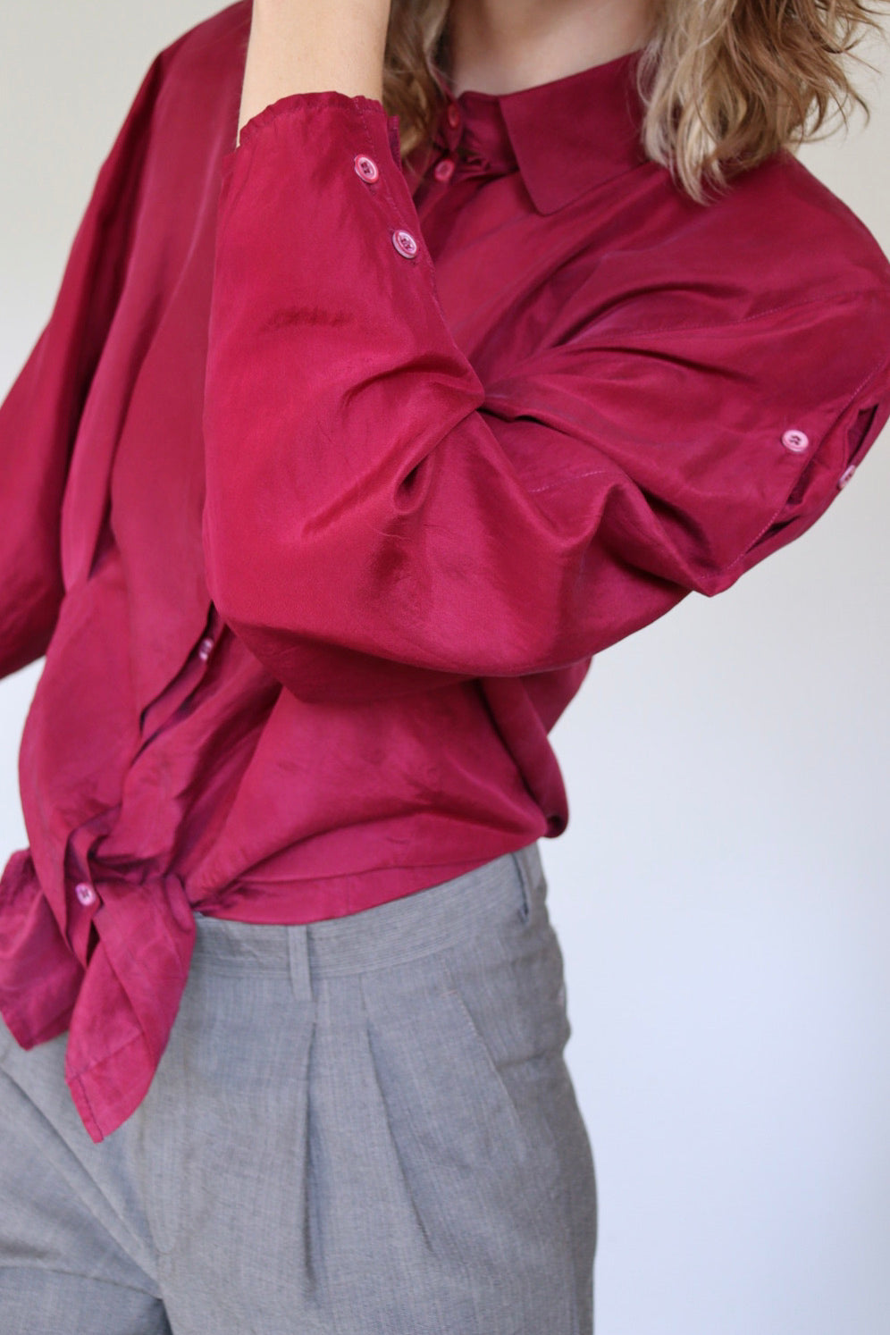 The Pink Lady - silk blouse - S up to L