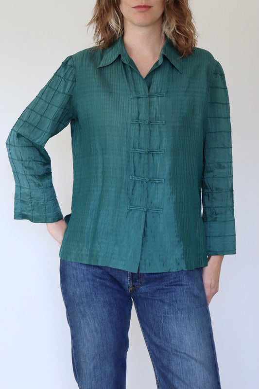 The Button & Loop - silk blouse - S up to M/L