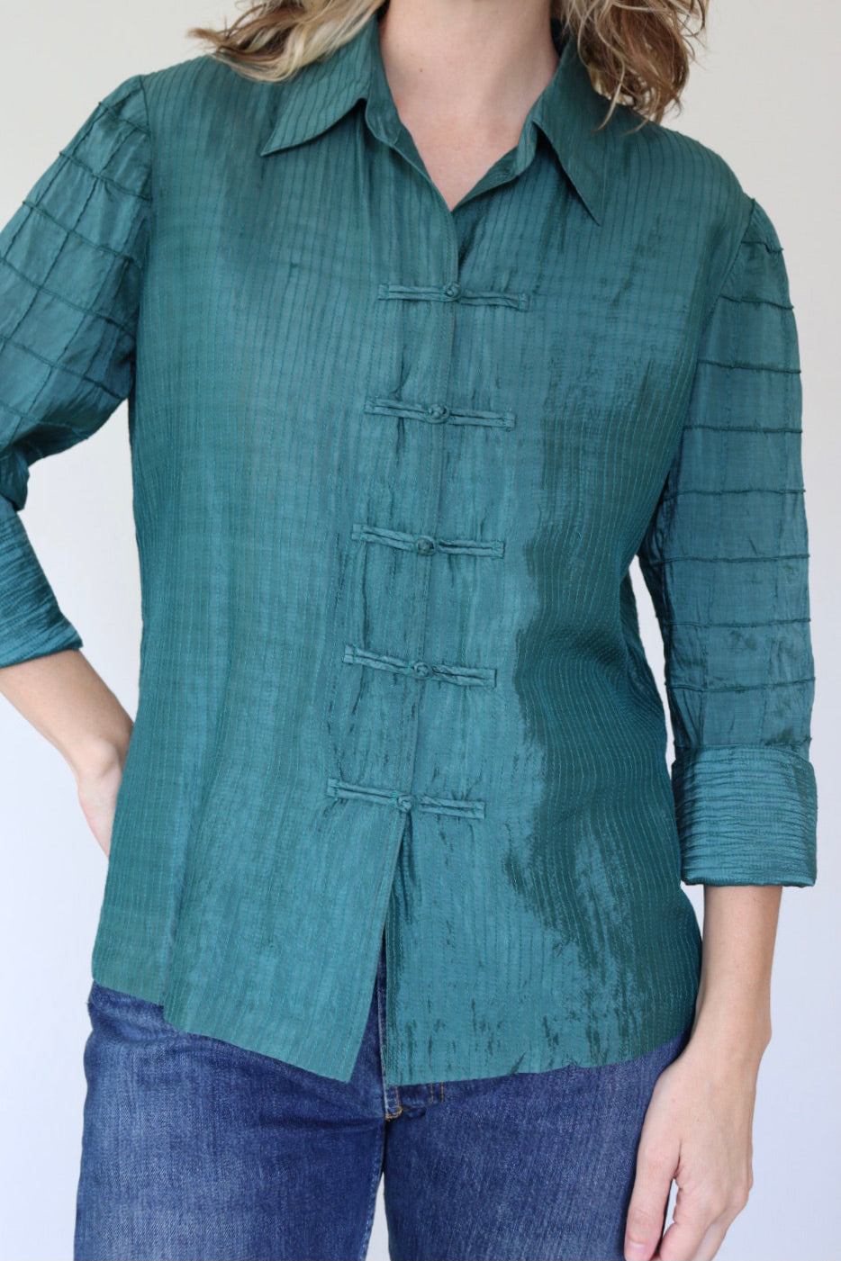 The Button & Loop - silk blouse - S up to M/L