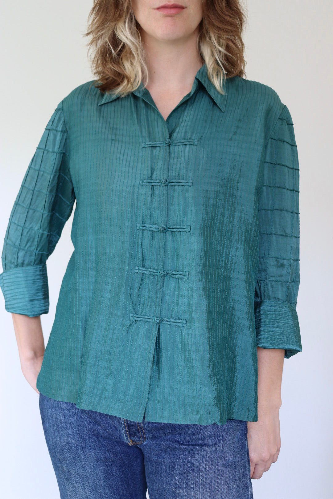 The Button & Loop - silk blouse - S up to M/L