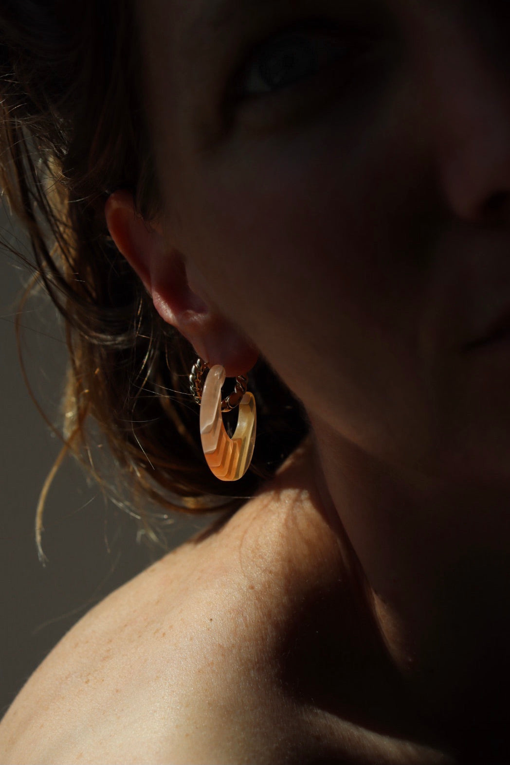 The Stripy Peach - retro earrings S