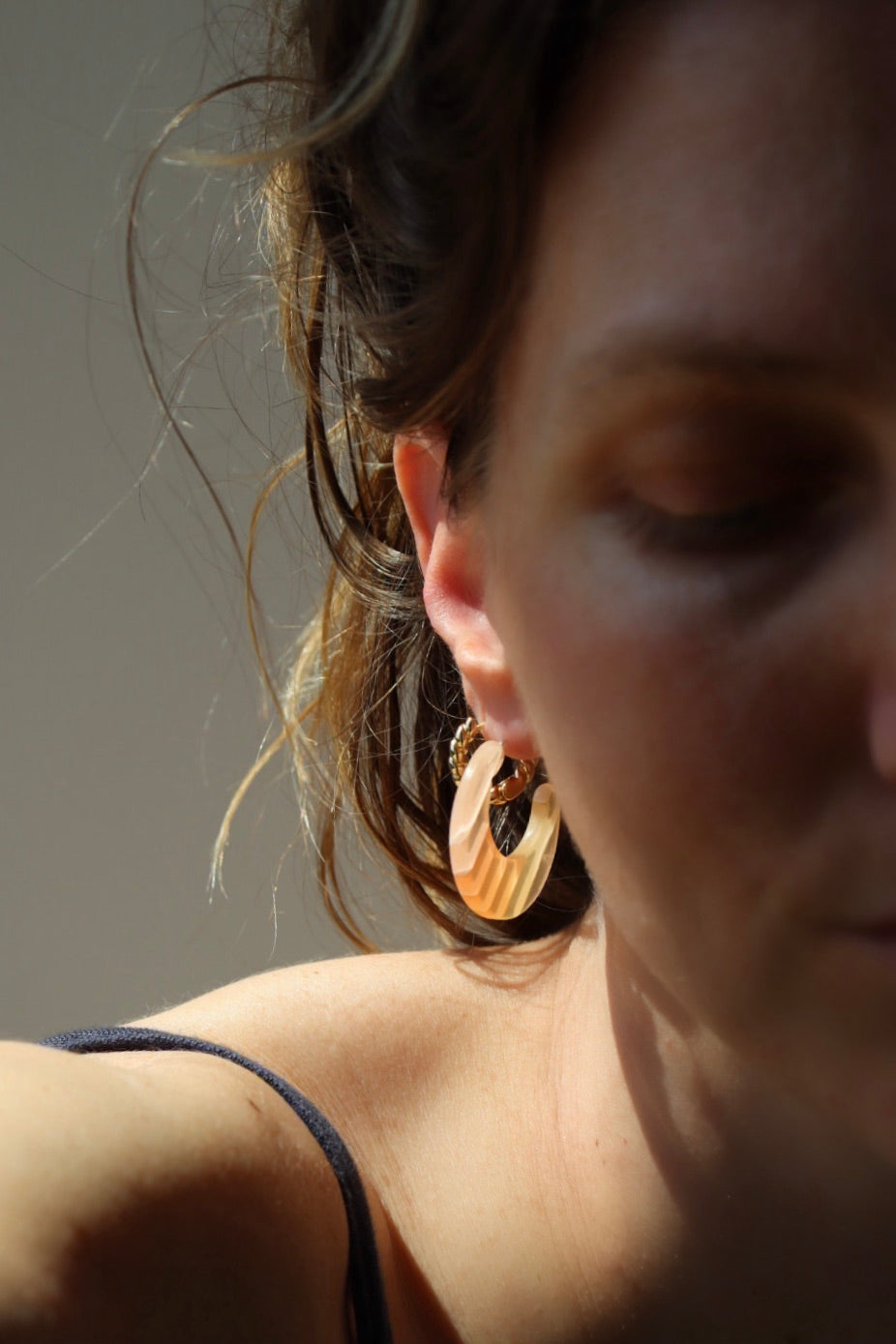The Stripy Peach - retro earrings S