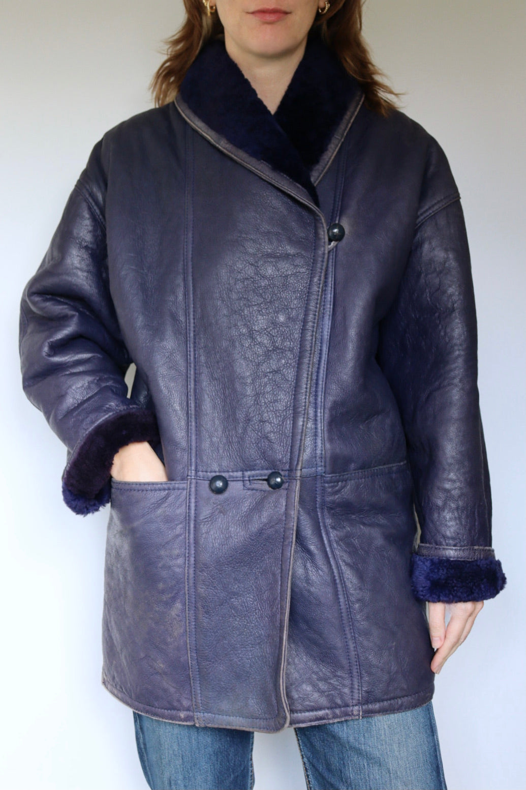 The Purple Rain - shearling / lammy coat - S up to L