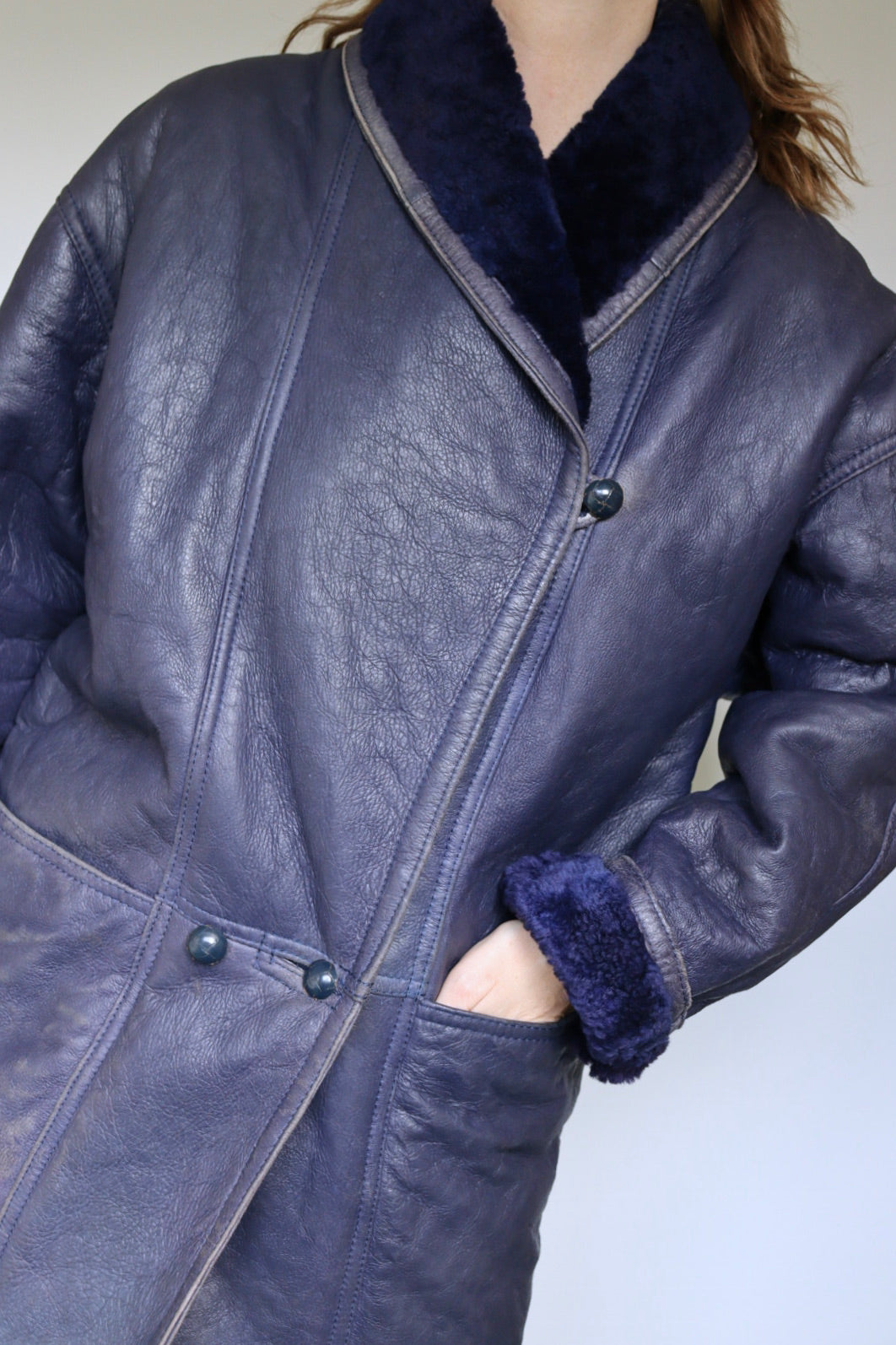 The Purple Rain - shearling / lammy coat - S up to L