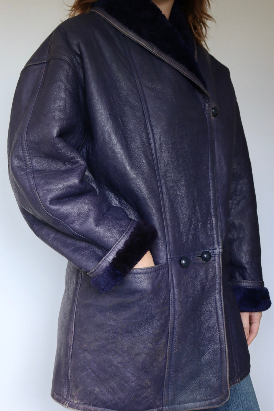 The Purple Rain - shearling / lammy coat - S up to L