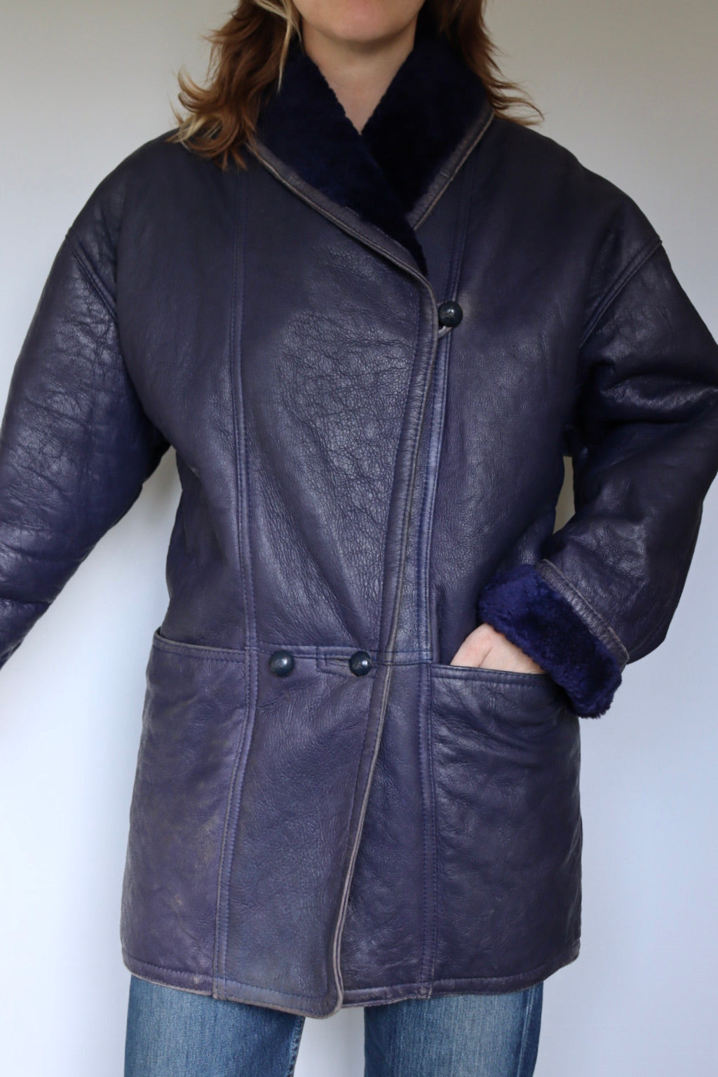 The Purple Rain - shearling / lammy coat - S up to L