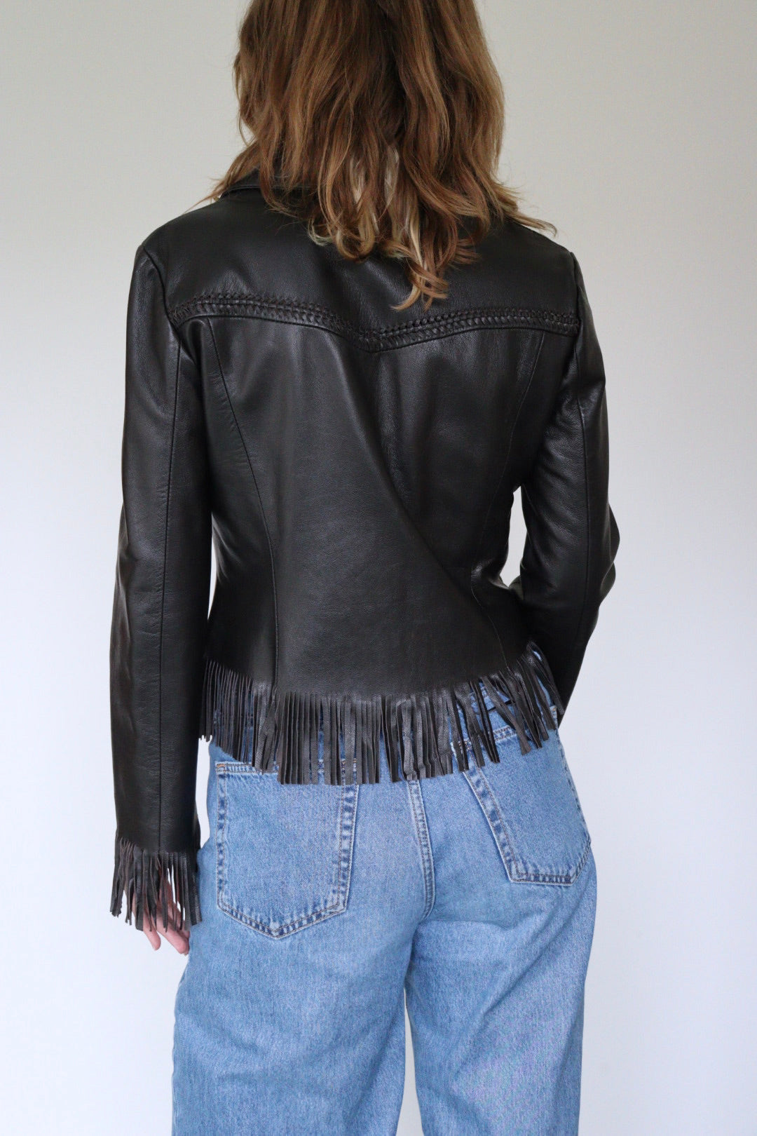 The Umber Fringe - leather jacket - S up to M