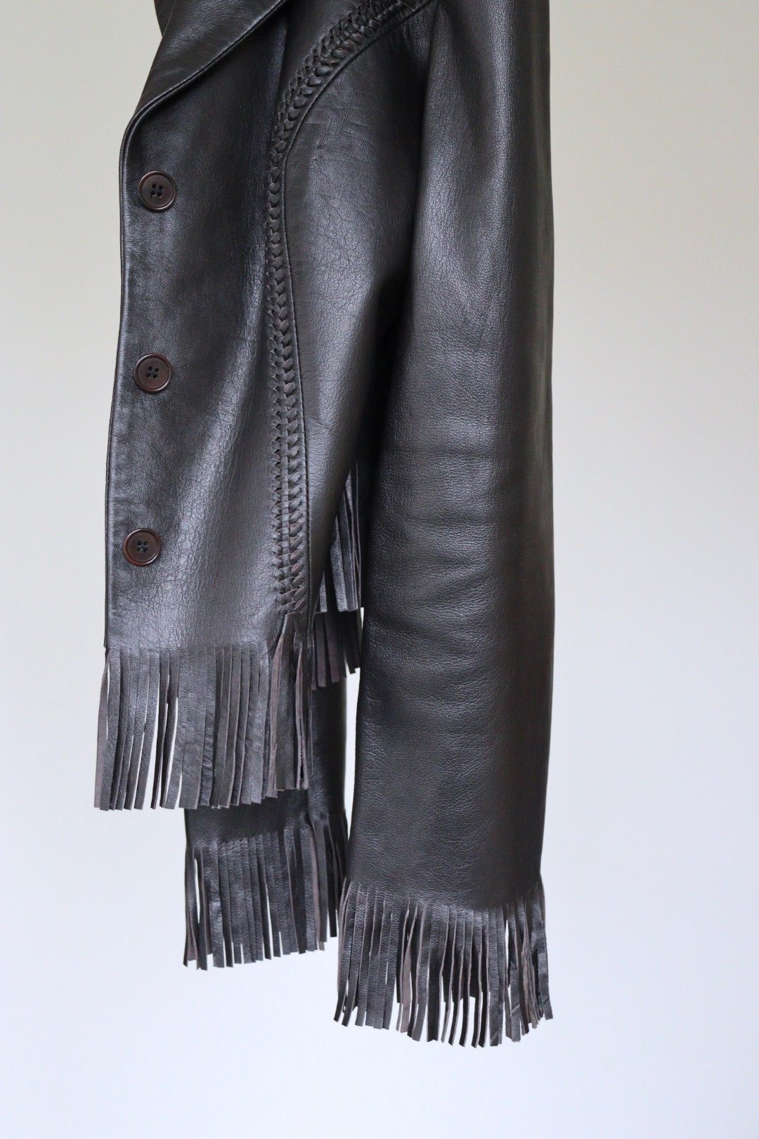 The Umber Fringe - leather jacket - S up to M
