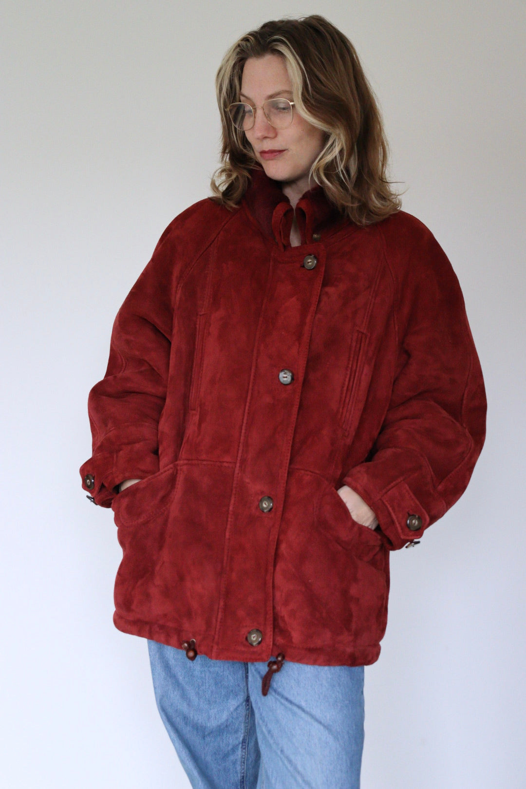 The Warm Maroon - shearling / lammy jacket - S up to L