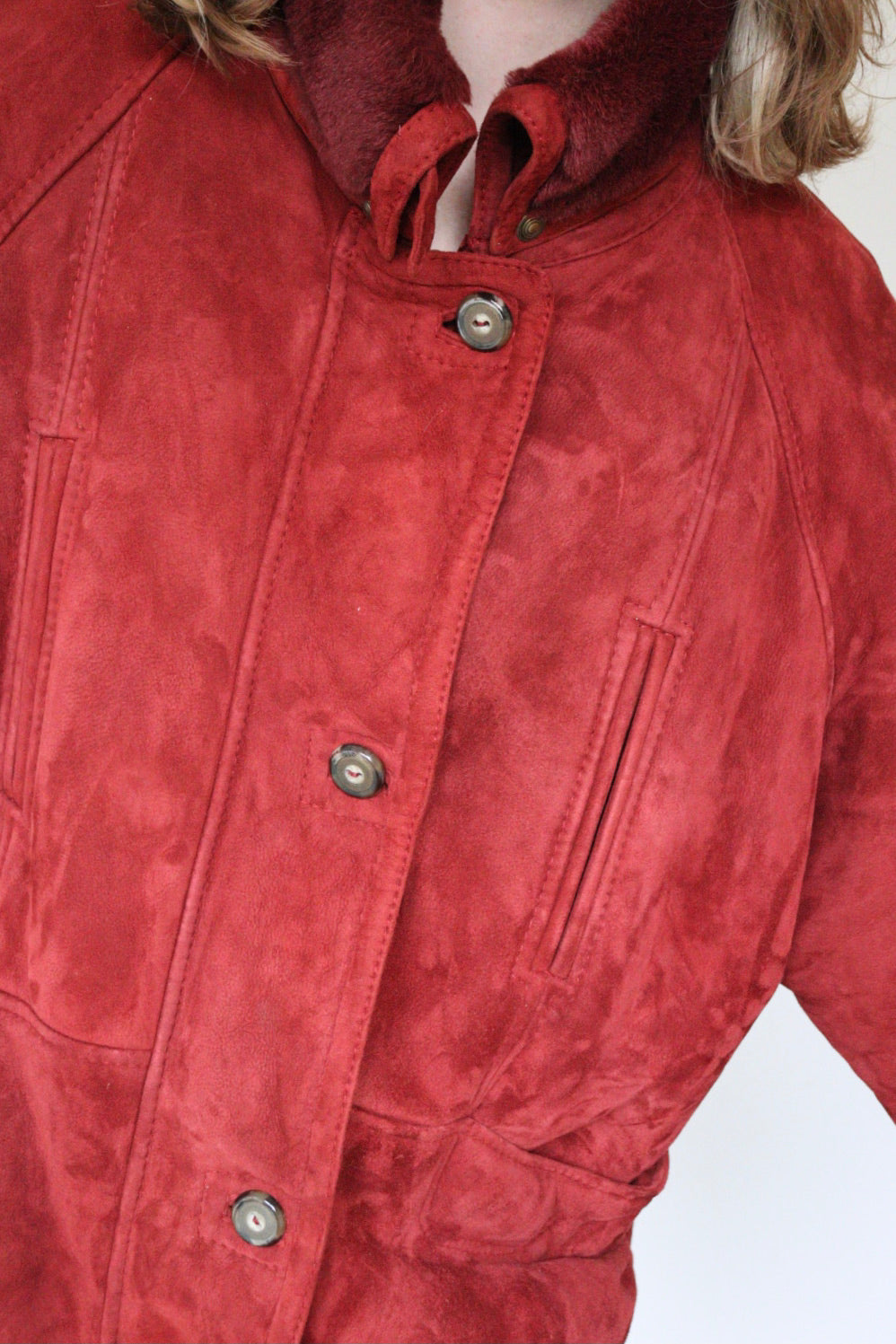 The Warm Maroon - shearling / lammy jacket - S up to L