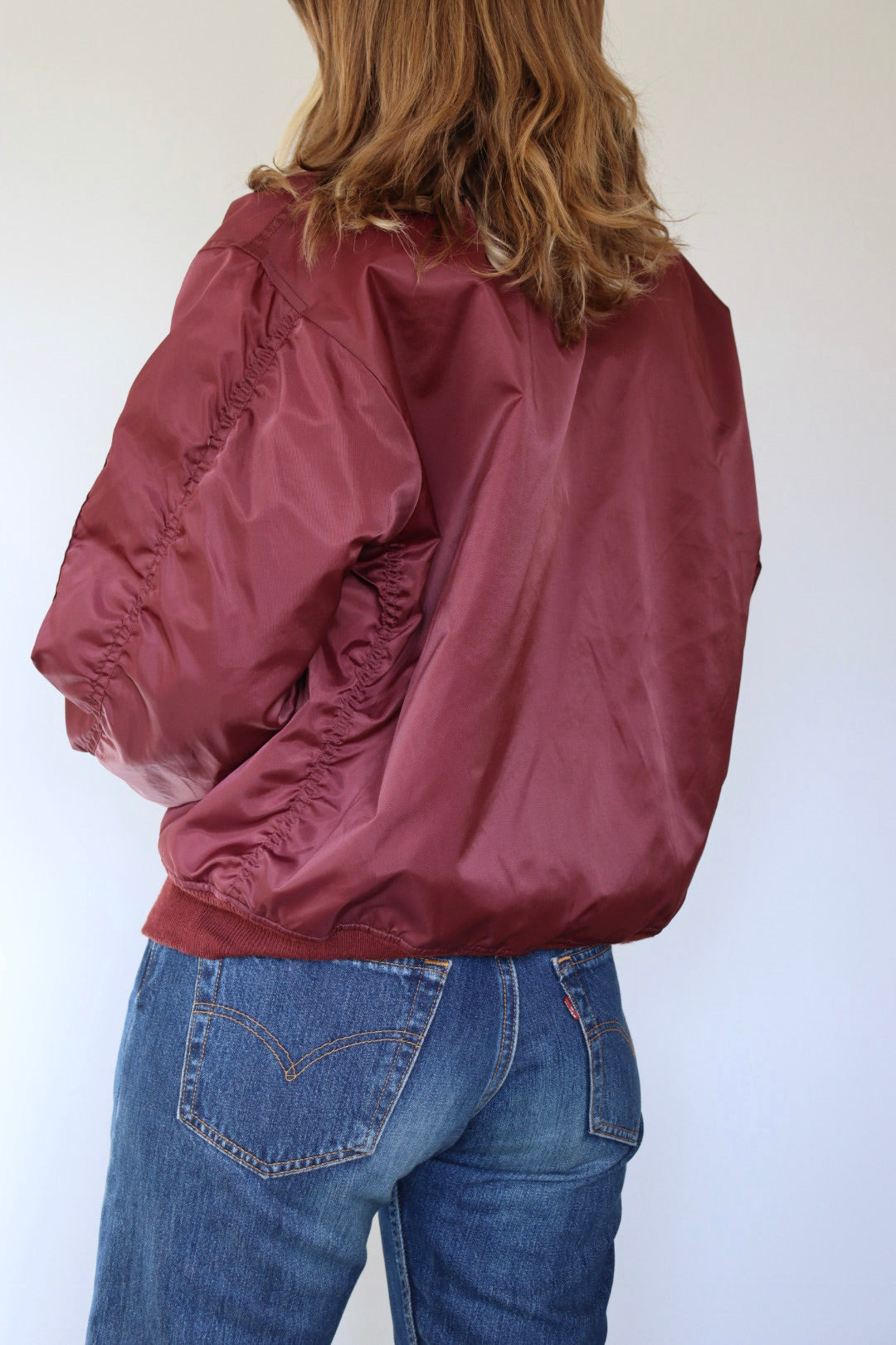 The Bordeaux & Orange - bomber jacket - S up to M/L