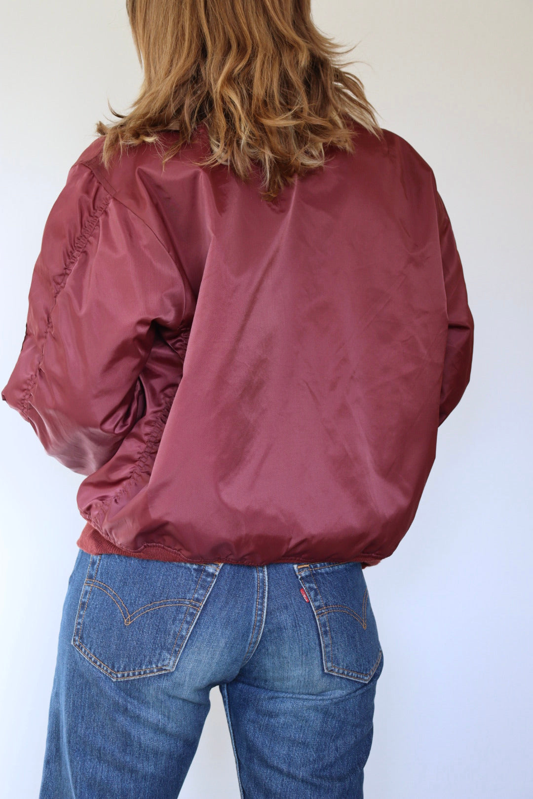 The Bordeaux & Orange - bomber jacket - S up to M/L