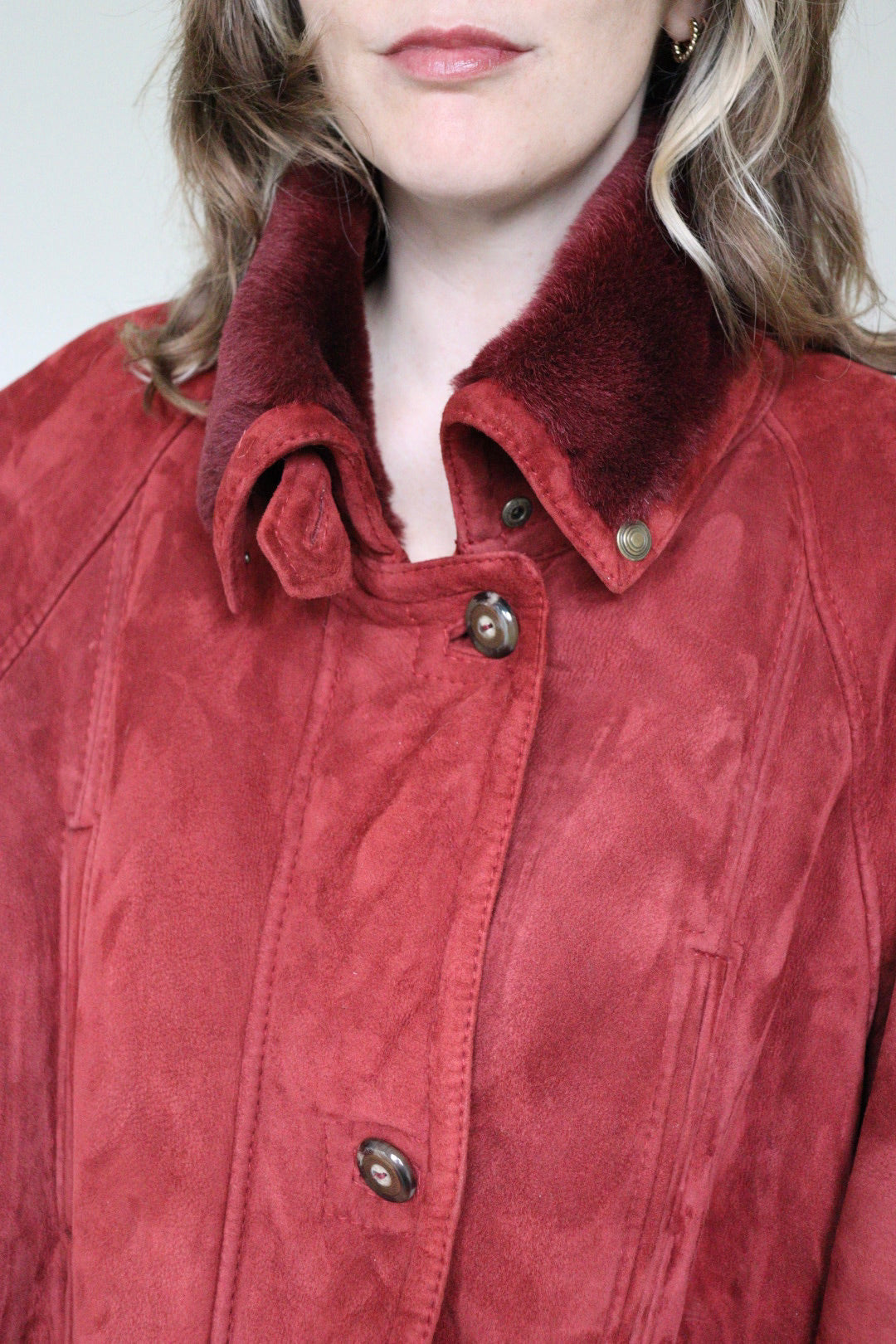 The Warm Maroon - shearling / lammy jacket - S up to L