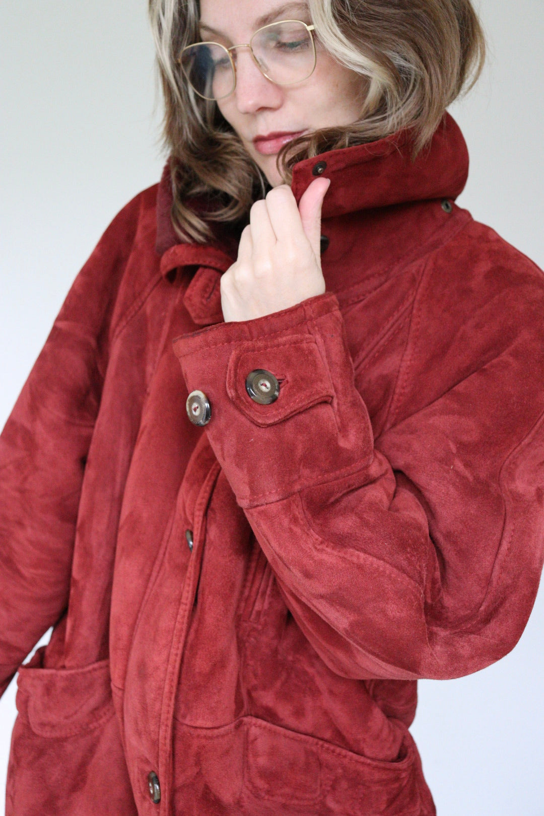 The Warm Maroon - shearling / lammy jacket - S up to L