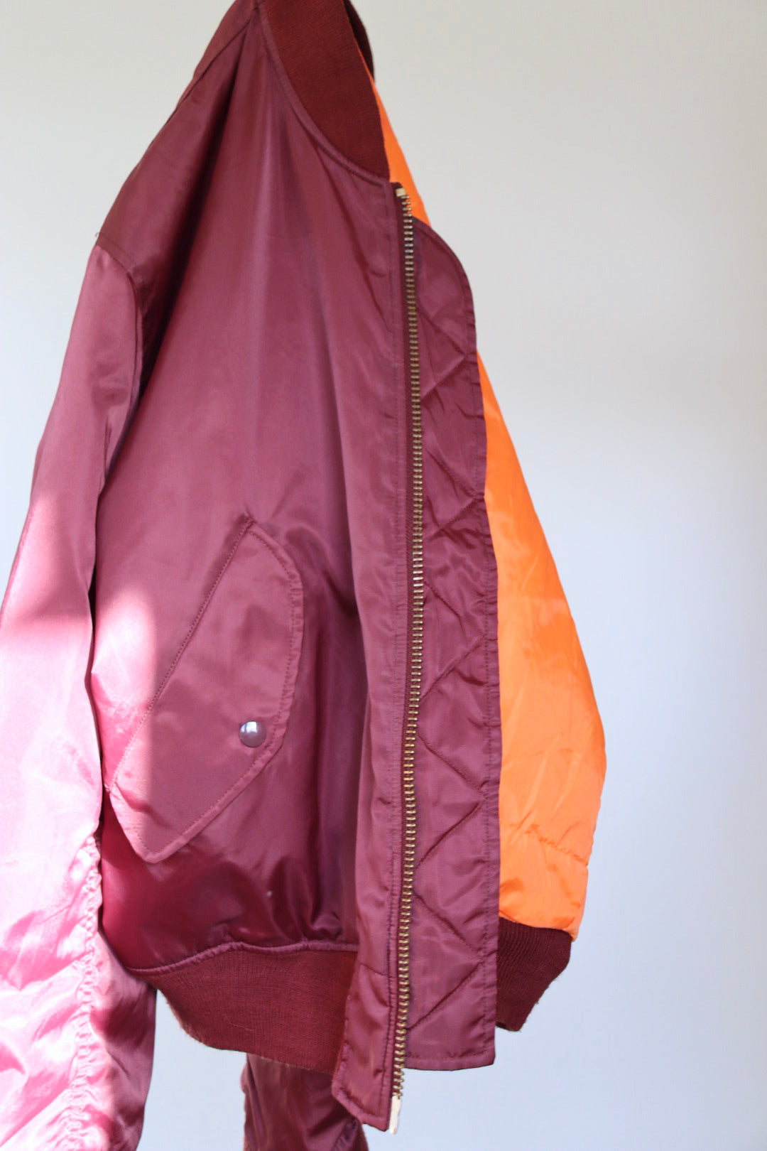 The Bordeaux & Orange - bomber jacket - S up to M/L