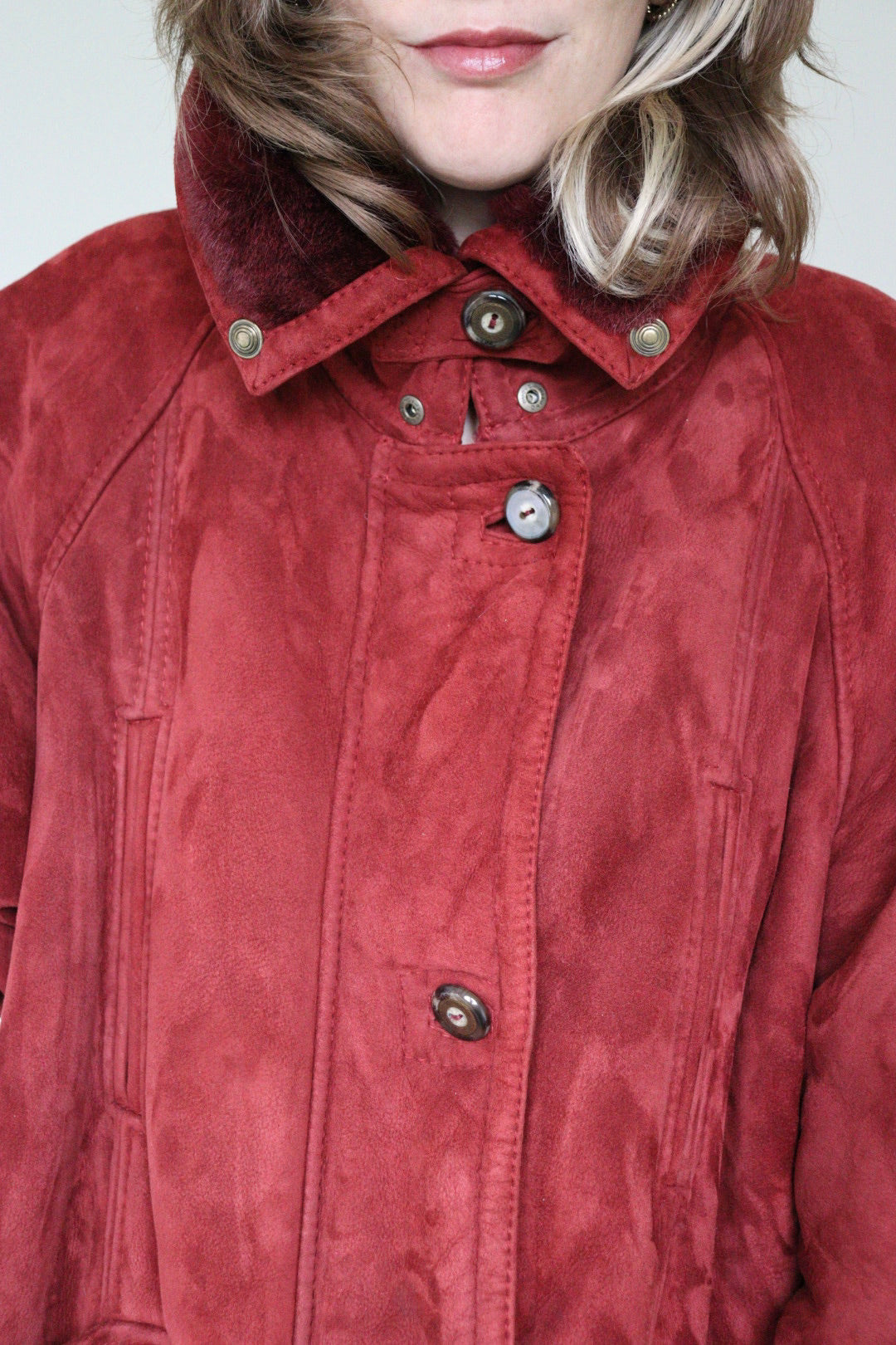 The Warm Maroon - shearling / lammy jacket - S up to L