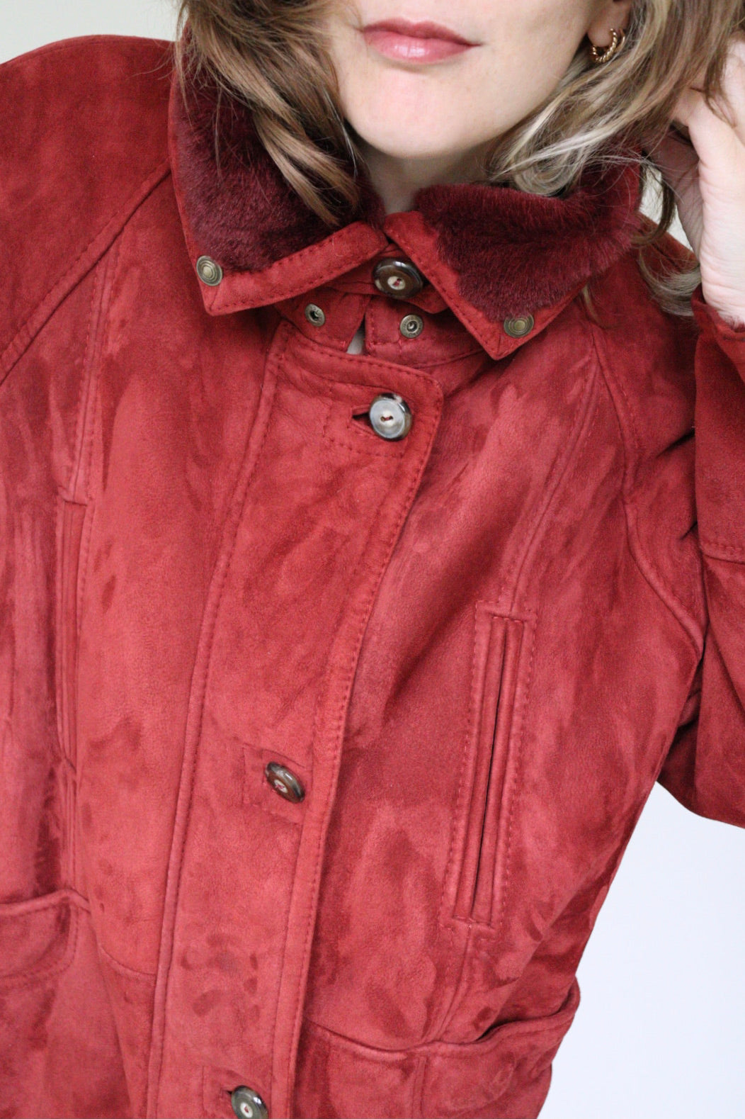 The Warm Maroon - shearling / lammy jacket - S up to L