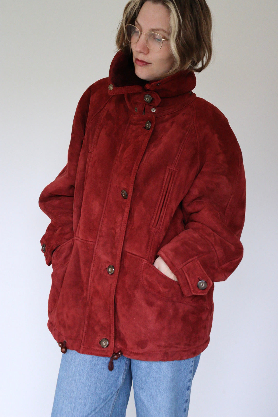 The Warm Maroon - shearling / lammy jacket - S up to L