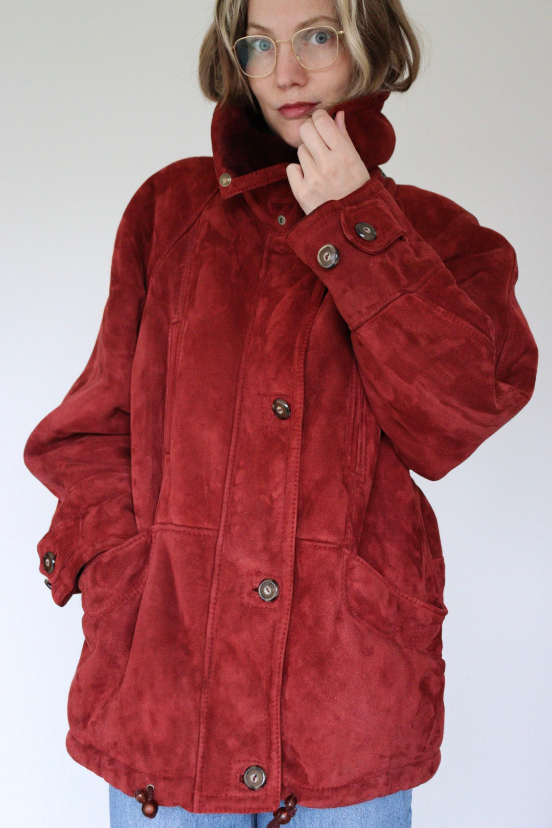 The Warm Maroon - shearling / lammy jacket - S up to L