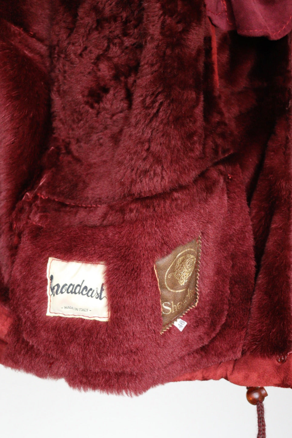 The Warm Maroon - shearling / lammy jacket - S up to L