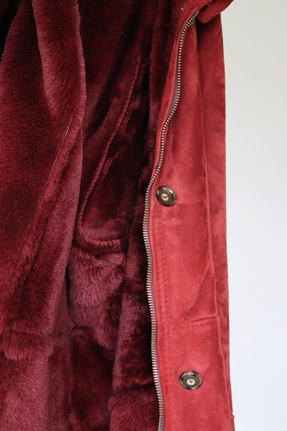 The Warm Maroon - shearling / lammy jacket - S up to L